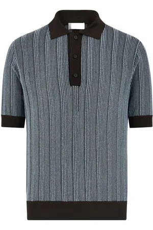 Salvatore Ferragamo Striped intarsia-knit polo shirt