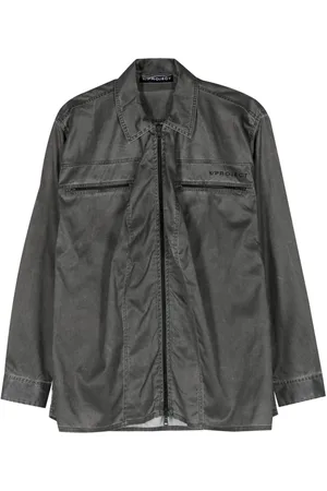 Y / PROJECT Logo-print zip-up overshirt
