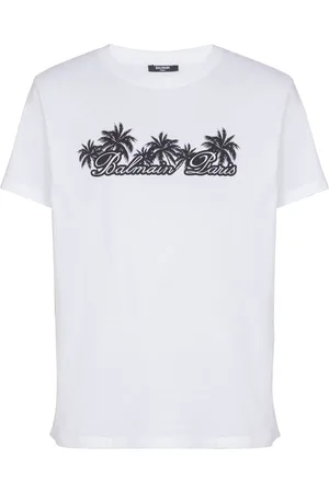 Balmain Palm-print cotton T-shirt