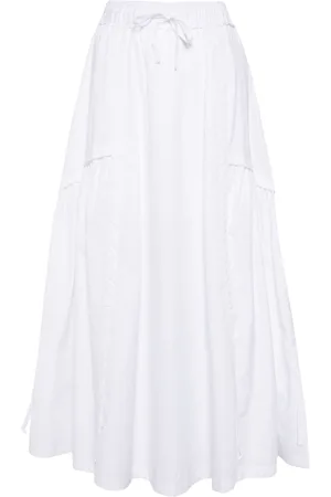ISABEL BENENATO Drawstring-waist cotton midi skirt