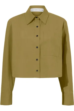 Proenza Schouler Long-sleeve poplin cropped shirt