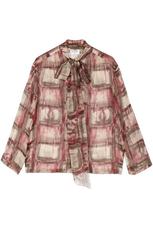 CHANEL 1990s checked silk shirt