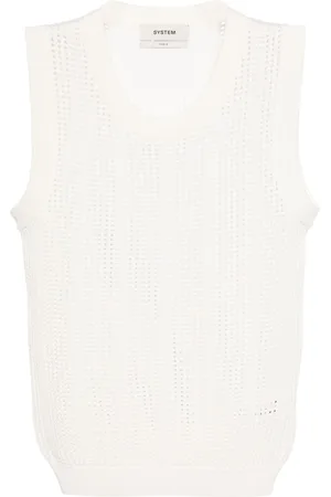 SYSTEM Round-neck open-knit tank top