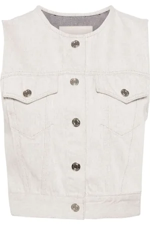 SYSTEM Collarless denim vest