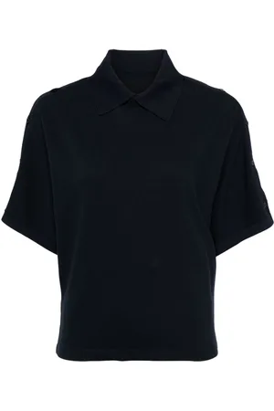SYSTEM Asymmetric cotton polo shirt