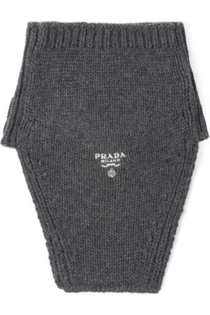 Prada Logo-embroidered cashmere dickey