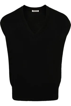 Auralee V-neck straight-hem vest