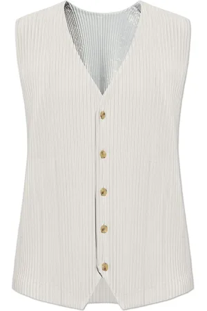 Issey Miyake Pleated V-neck vest