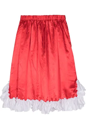 Comme des Garçons Ruffled-hem satin skirt