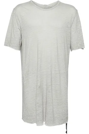 ISAAC SELLAM EXPERIENCE Leather-strap linen T-shirt