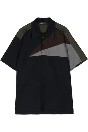 Kolor Panelled colour-block polo shirt