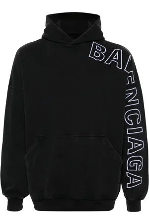 Balenciaga Logo-embroidered cotton hoodie