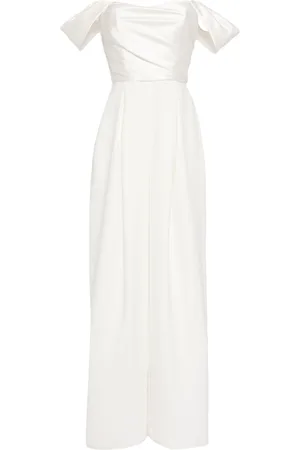 Amsale Off-shoulder satin jumpsuit