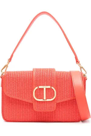 Twin-Set Amie raffia cross body bag
