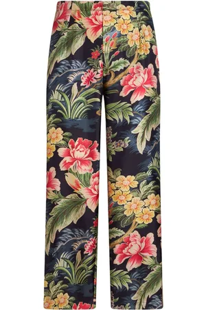Etro Floral-print silk trousers