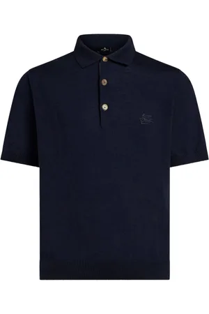 Etro Logo-embroidered knitted polo shirt