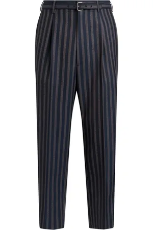 Etro Striped belted trousers