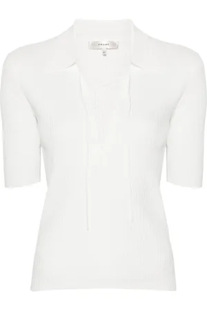 Frame Lace-up ribbed top