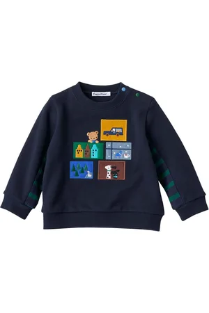 Familiar Embroidered-design cotton sweatshirt