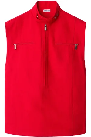 Burberry Half-zip canvas tank top