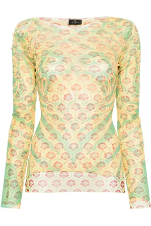 Etro Graphic-print mesh T-shirt