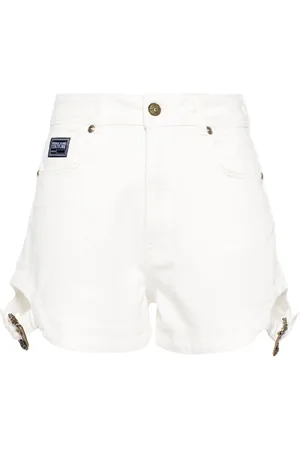 VERSACE Baroque Buckle denim shorts