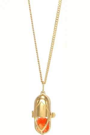 CAPSULE ELEVEN Carnelian statement-pendant necklace