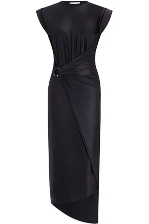 Paco rabanne Gathered-detail draped midi dress