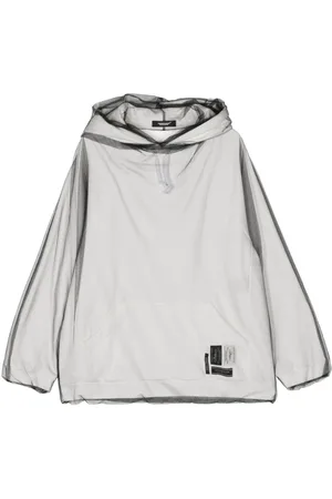 UNDERCOVER Mesh-overlay cotton hoodie