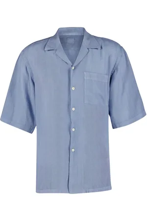 120% Lino Camp-collar linen shirt