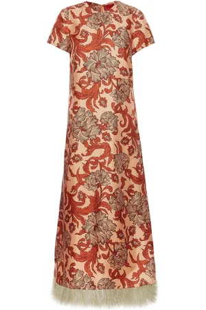 La DoubleJ Swing feather-trimmed dress