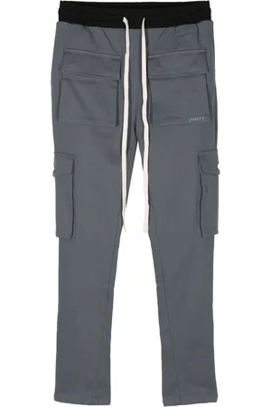 MOUTY Logo-embroidered drawstring cargo trousers