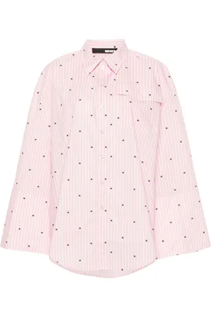 ROTATE Logo-print striped shirt