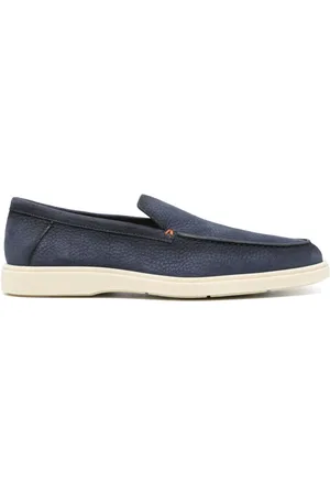 santoni Pebbled suede loafers