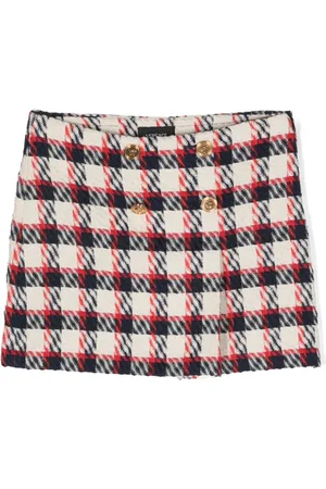 VERSACE Checked tweed mini skirt