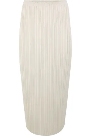 Vince Pleated satin midi skirt