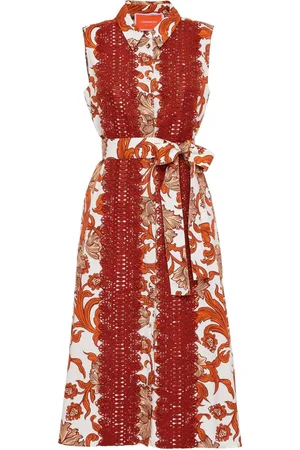 La DoubleJ Tootsie lace-panelling midi dress
