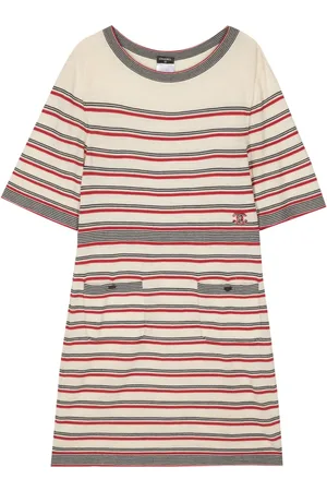 CHANEL 2000s CC striped dress