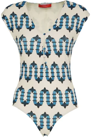 La DoubleJ Geometric-print bathing suit