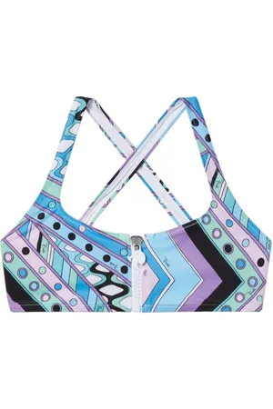 Puccini Vivara-print zip-up bikini top