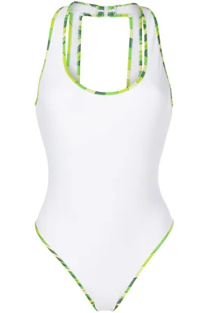 Puccini Marmo-print trim swimsuit