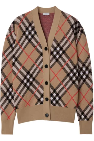 Burberry Check wool-blend cardigan