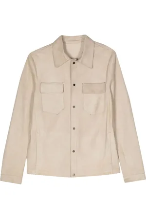SALVATORE SANTORO Suede leather shirt jacket