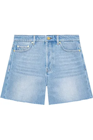 Ganni Raw-cut denim shorts