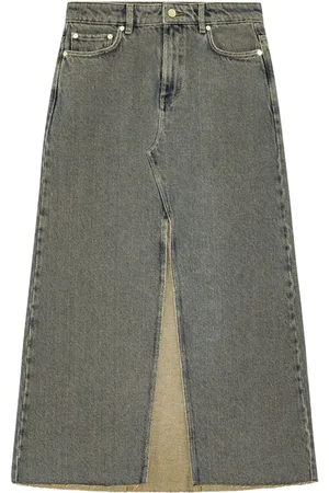 Ganni Long denim skirt