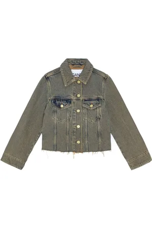Ganni Raw-cut hem denim jacket