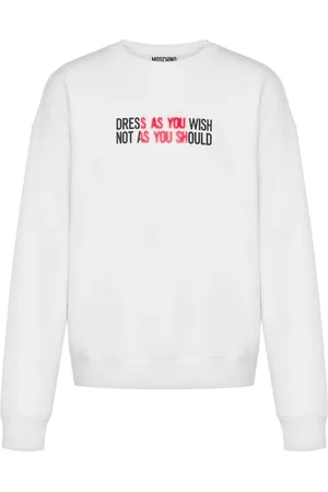 Moschino Slogan-print cotton sweatshirt