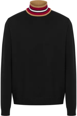 Moschino Striped-neck virgin-wool jumper