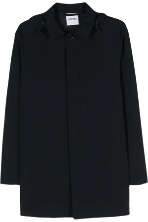 Aspesi Detachable hood buttoned coat