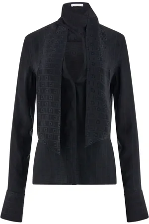 Salvatore Ferragamo Gancini-jacquard silk blouse